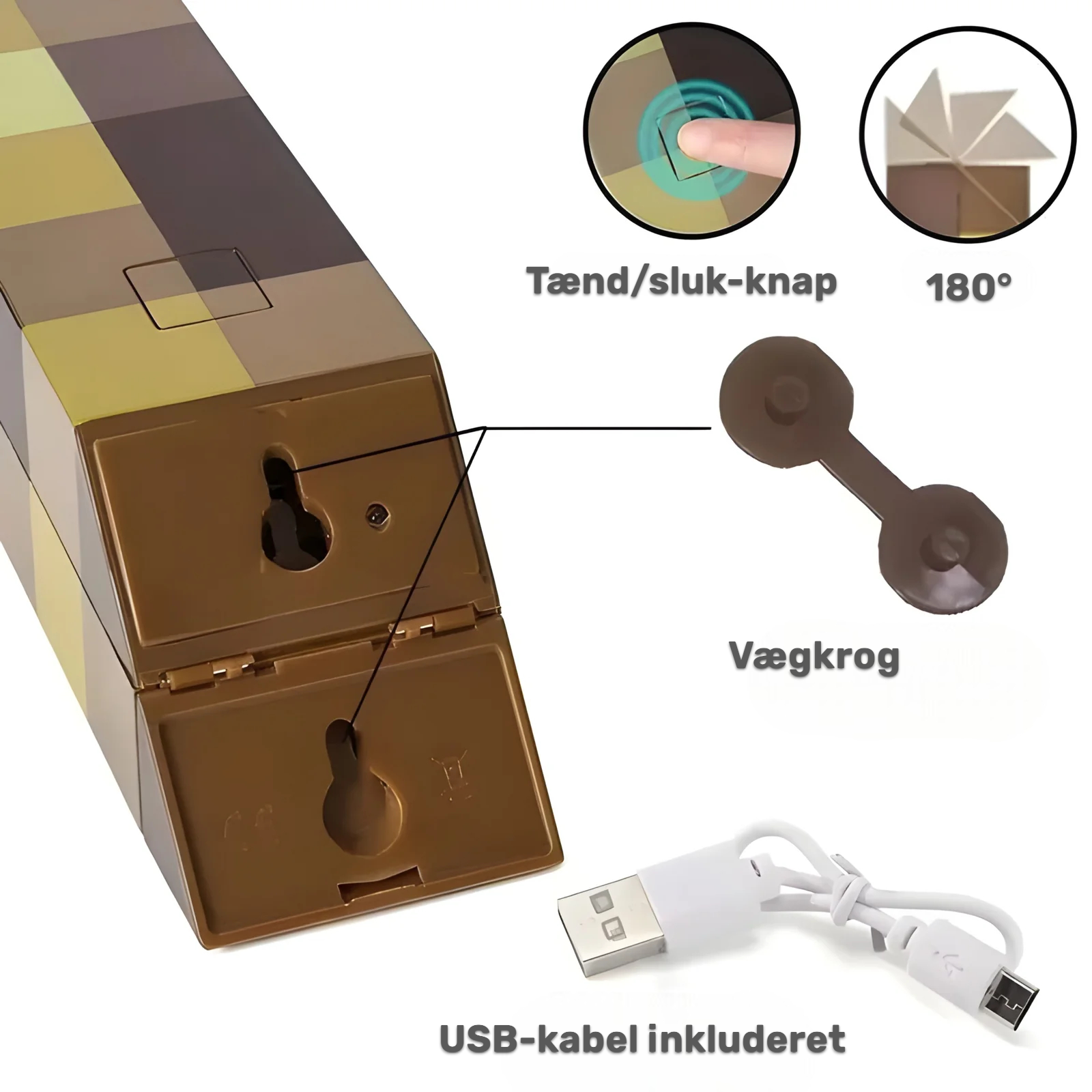 MinecraftPixelFakkel™ – Gaming Natlampe Til Børneværelset