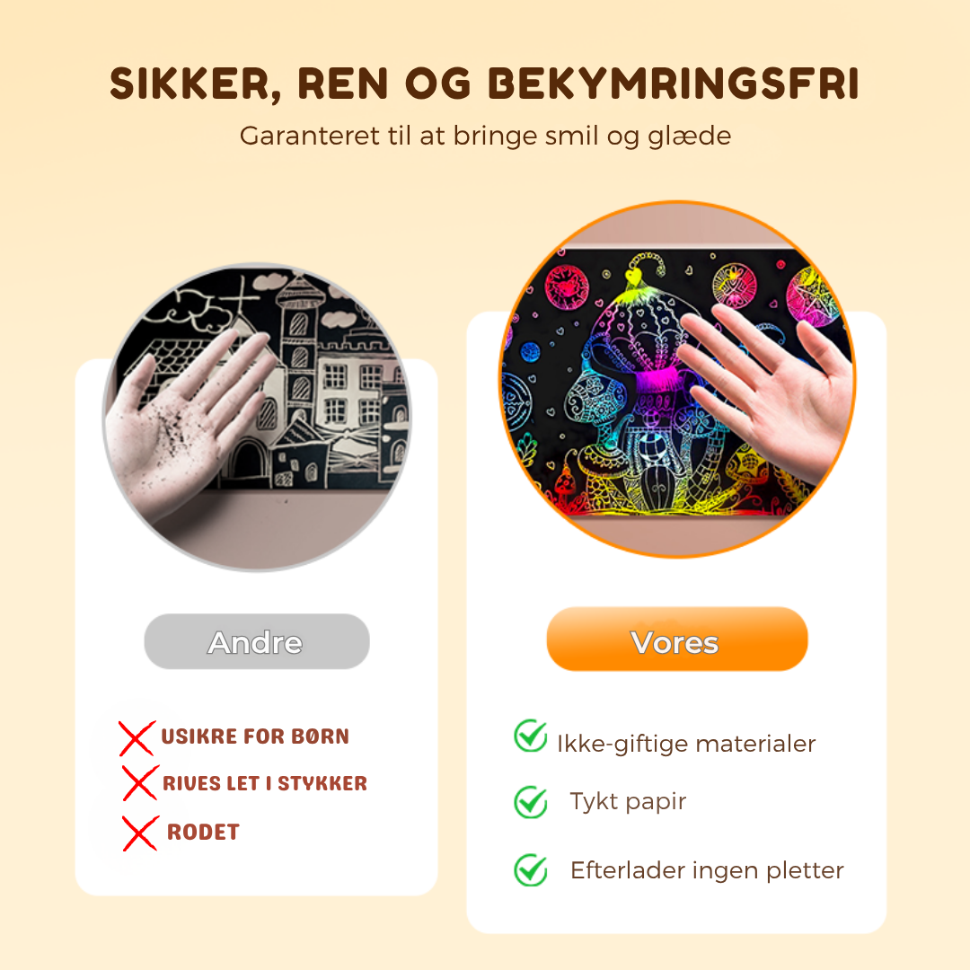 Farvegnist™ - Magisk Skrabepapir | Sjovt og Farverigt Kunstsæt til Børn