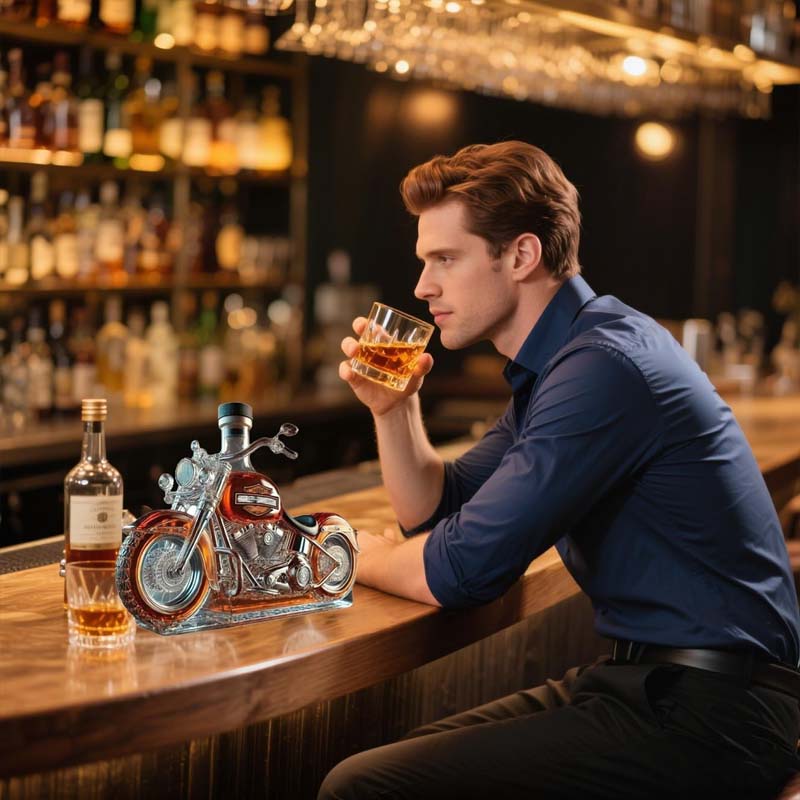 Kreativ motorcykel glasflaske