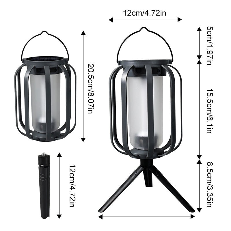 FlameGlow™ - Lampe med realistisk flammeeffekt – Opladelig via USB & solenergi