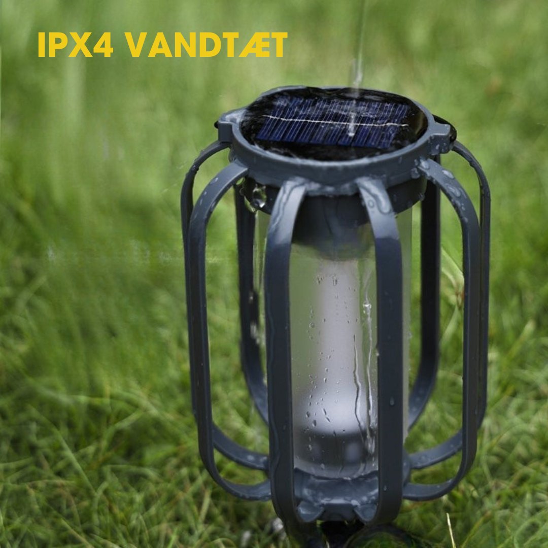 FlameGlow™ - Lampe med realistisk flammeeffekt – Opladelig via USB & solenergi