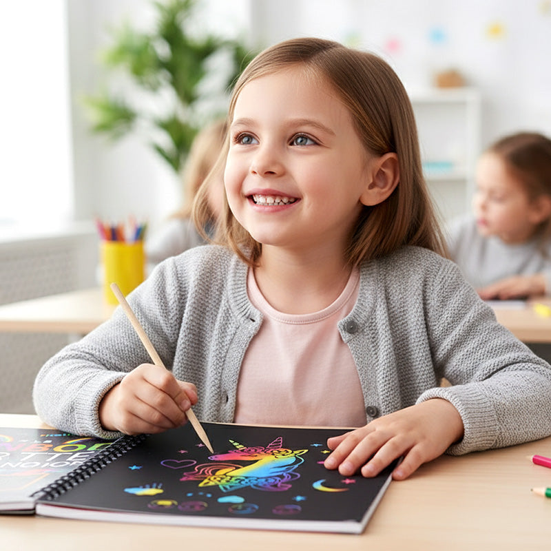 Farvegnist™ - Magisk Skrabepapir | Sjovt og Farverigt Kunstsæt til Børn