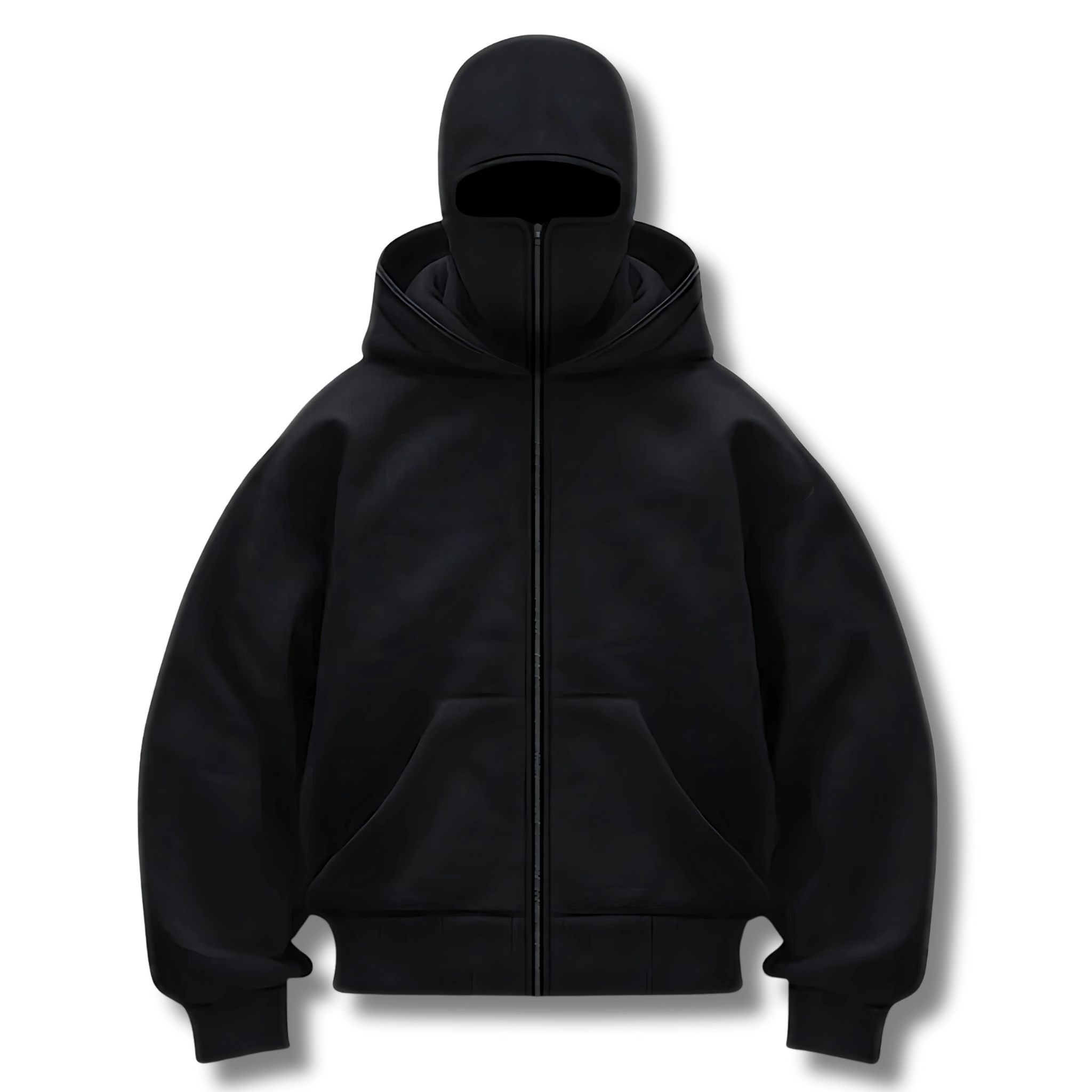 Anti-Social Hoodie - Hoodie med lynlås og integreret maske – Unisex
