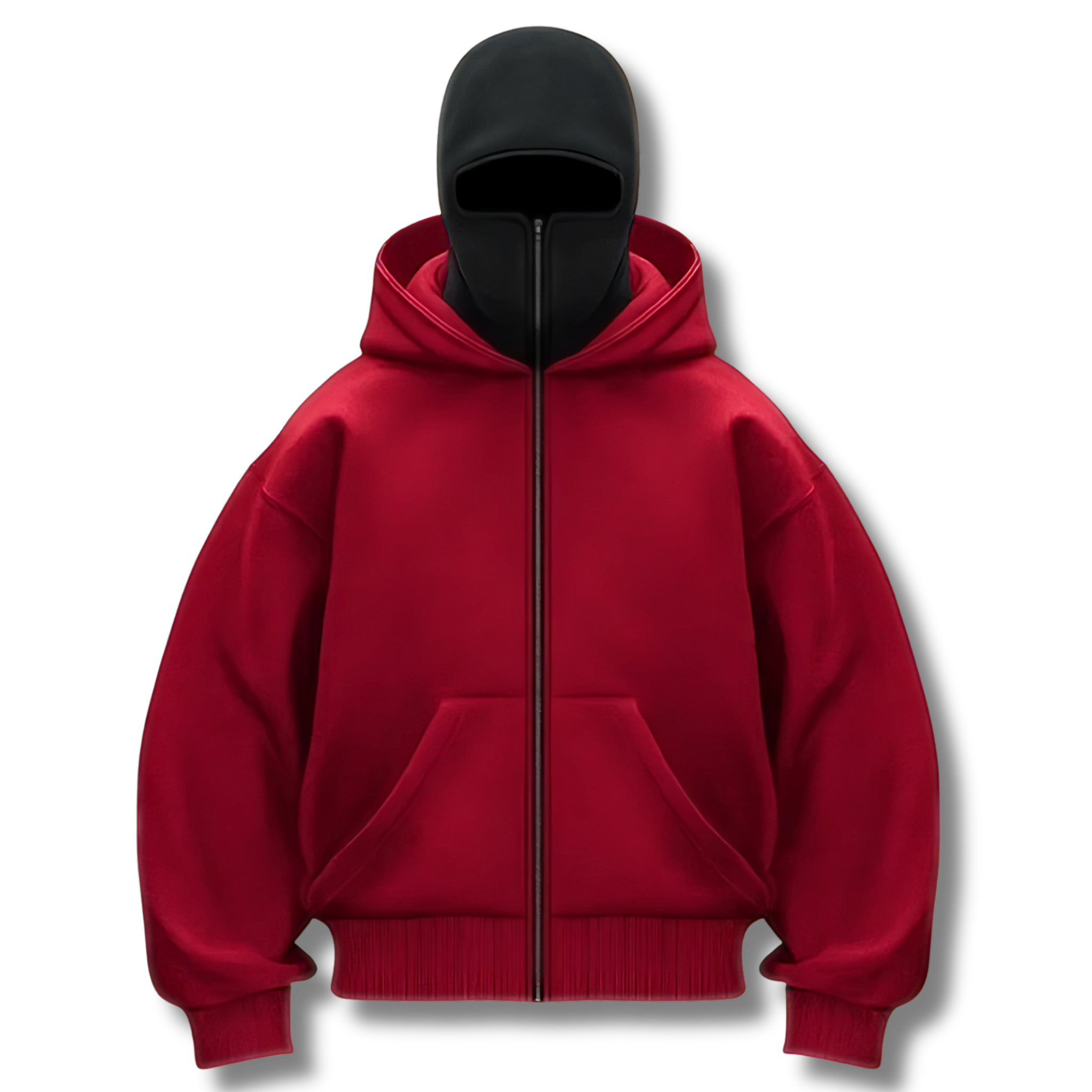 Anti-Social Hoodie - Hoodie med lynlås og integreret maske – Unisex