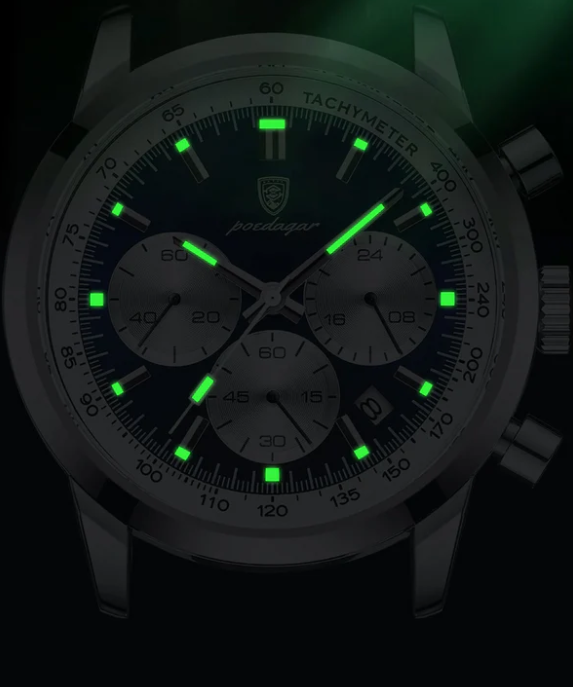 Sportief en luxe herenhorloge met echt leren band