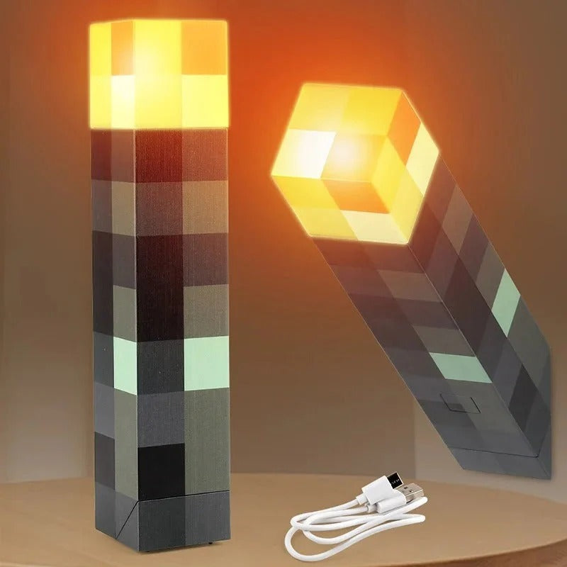MinecraftPixelFakkel™ – Gaming Natlampe Til Børneværelset