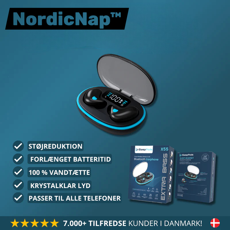 NordicNap™ – Vandtætte Earbuds med Aktiv Støjreduktion & Daglig Komfort